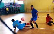 Pertandingan Tim Futsal Kemendes versus Kemenkeu di lapangan futsal Executive, Selasa (12/11/2019). 